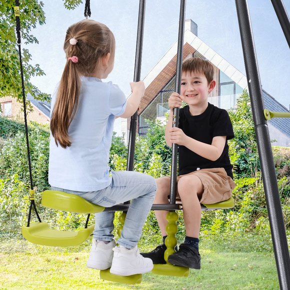 2 in 1 Metal Swing Set, A-Frame - Picture 9 of 10